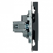 Розетка без заземления и со шторкой без рамки Stekker Эмили 50250 цвет Черный-5