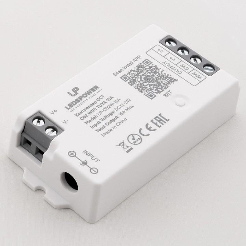 Контроллер-диммер и регулятор ЦТ Wi-Fi для смартфонов и планшетов LEDS POWER C02 WIFI TUYA 6437 