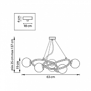 Люстра Lightstar Globo 799063 цвет плафона/подвески Белый, цвет арматуры Золото-5