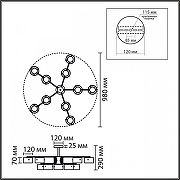 Люстра на штанге Lumion NATALINA 8349/10C цвет плафона/подвески Прозрачный, цвет арматуры Черный-5
