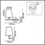 Бра Lumion CLAUDI 8359/1W цвет плафона/подвески Белый, цвет арматуры Медь, Черный-5