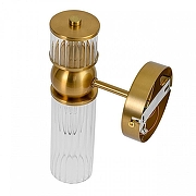 Бра Lumion DENVER 8276/1W цвет плафона/подвески Прозрачный, цвет арматуры Латунь-1