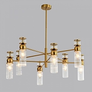 Люстра на штанге Lumion DENVER 8276/8 цвет плафона/подвески Прозрачный, цвет арматуры Латунь-2