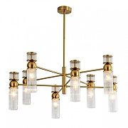 Люстра на штанге Lumion DENVER 8276/8 цвет плафона/подвески Прозрачный, цвет арматуры Латунь-3