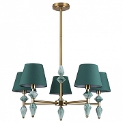 Люстра на штанге Lumion VERMONT 8275/5 цвет плафона/подвески Зеленый, цвет арматуры Зеленый, Латунь