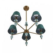 Люстра на штанге Lumion VERMONT 8275/5 цвет плафона/подвески Зеленый, цвет арматуры Зеленый, Латунь-1
