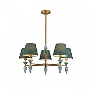 Люстра на штанге Lumion VERMONT 8275/5 цвет плафона/подвески Зеленый, цвет арматуры Зеленый, Латунь-3