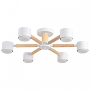 Люстра на штанге Lumion VUDI 8306/6C цвет плафона/подвески Белый, цвет арматуры Белый, Коричневый