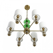 Люстра Lumion ILMIRA 8337/6 цвет плафона/подвески Белый, цвет арматуры Бронза, Зеленый, Серый-1