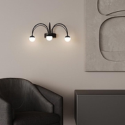 Бра Eurosvet Ragno 90031/3 черный цвет плафона/подвески Белый, цвет арматуры Черный-3