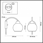 Бра Lumion KODI 5647/1W цвет плафона/подвески Белый, цвет арматуры Хром-1