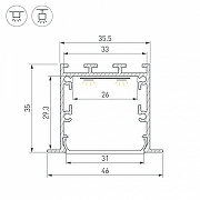 Профиль встраиваемый Arlight LINIA 59365 46 мм х 2500 мм х 36 мм-2