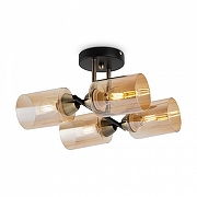 Люстра на штанге Freya Glow FR5129PL-04B цвет плафона/подвески Янтарный, цвет арматуры Бронза, Черный-1