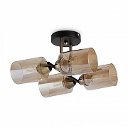 Люстра на штанге Freya Glow FR5129PL-04B цвет плафона/подвески Янтарный, цвет арматуры Бронза, Черный-2