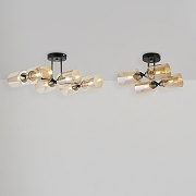 Люстра на штанге Freya Glow FR5129PL-04B цвет плафона/подвески Янтарный, цвет арматуры Бронза, Черный-4