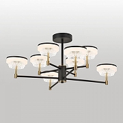 Люстра на штанге Lussole LSP-7484 цвет плафона/подвески Белый, Прозрачный, цвет арматуры Черный-1