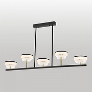 Люстра на штанге Lussole LSP-7485 цвет плафона/подвески Белый, Прозрачный, цвет арматуры Черный-1