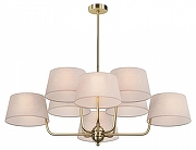 Люстра на штанге Maytoni MOD360PL-08BS цвет плафона/подвески Бежевый, цвет арматуры Латунь