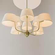 Люстра на штанге Maytoni MOD360PL-08BS цвет плафона/подвески Бежевый, цвет арматуры Латунь-4