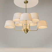 Люстра на штанге Maytoni MOD360PL-08BS цвет плафона/подвески Бежевый, цвет арматуры Латунь-5