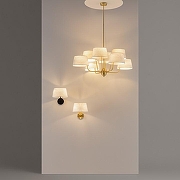 Люстра на штанге Maytoni MOD360PL-08BS цвет плафона/подвески Бежевый, цвет арматуры Латунь-6