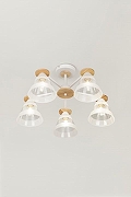 Люстра на штанге Rivoli Theothila Б0068467 цвет плафона/подвески Белый, Прозрачный, цвет арматуры Белый, Коричневый-6