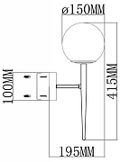 Бра Moderli Scrumbel V11562-1W цвет плафона/подвески Белый, Опал, цвет арматуры Черный-7