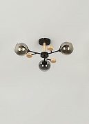 Люстра на штанге Rivoli Elouisa Б0068419 цвет плафона/подвески Дымчатый, цвет арматуры Коричневый, Черный-3