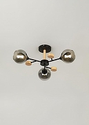 Люстра на штанге Rivoli Elouisa Б0068419 цвет плафона/подвески Дымчатый, цвет арматуры Коричневый, Черный-4