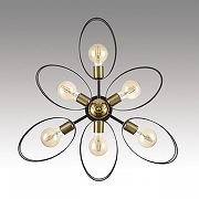 Люстра на штанге Lumion Comfi 8153/6C цвет плафона/подвески Черный, цвет арматуры Медь, Черный-2