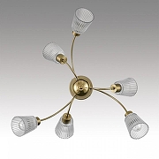 Люстра на штанге Lumion IMANA 8154/6C цвет плафона/подвески Прозрачный, цвет арматуры Медь-1