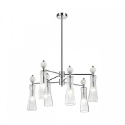Люстра на штанге Lumion EMILY 8268/6 цвет плафона/подвески Прозрачный, цвет арматуры Белый, Хром-1