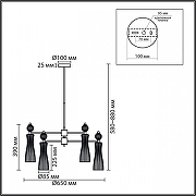 Люстра на штанге Lumion EMILY 8268/6 цвет плафона/подвески Прозрачный, цвет арматуры Белый, Хром-5