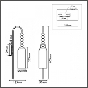 Бра Lumion TRACY 8271/1W цвет плафона/подвески Белый, цвет арматуры Голубой, Желтый, Хром-5