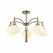 Люстра на штанге Lumion GLORIYA 8272/5C цвет плафона/подвески Белый, цвет арматуры Бежевый, Латунь-3