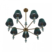 Люстра на штанге Lumion VERMONT 8275/7 цвет плафона/подвески Зеленый, цвет арматуры Зеленый, Латунь-1