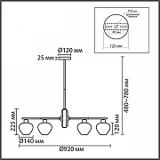Люстра на штанге Lumion CARMELA 8278/9 цвет плафона/подвески Белый, цвет арматуры Латунь-5