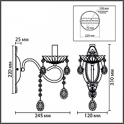 Бра Lumion LUINA 8346/1W цвет плафона/подвески Прозрачный, цвет арматуры Бронза-5
