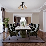 Люстра на штанге Freya Capella FR4017PL-05BBZ цвет плафона/подвески Оранжевый, цвет арматуры Бронза, Черный-6