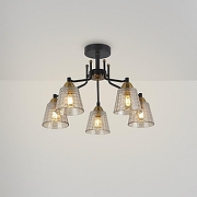 Люстра на штанге Freya Capella FR4017PL-05BBZ цвет плафона/подвески Оранжевый, цвет арматуры Бронза, Черный-1