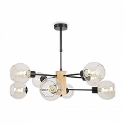Люстра на штанге Freya Marvin FR5055PL-08B цвет плафона/подвески Прозрачный, цвет арматуры Коричневый, Черный-1
