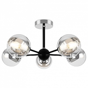 Люстра на штанге Freya Sonnet FR5271PL-05B цвет плафона/подвески Светло-серый, цвет арматуры Хром, Черный