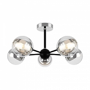 Люстра на штанге Freya Sonnet FR5271PL-05B цвет плафона/подвески Светло-серый, цвет арматуры Хром, Черный-1