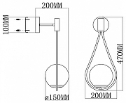 Бра Moderli Barocco V11574-1W цвет плафона/подвески Белый, Опал, цвет арматуры Черный-8