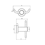 Двойной крючок Fima Carlo Frattini Accessori F6004/2NS цвет Черный матовый-1
