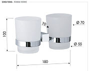Стакан для зубных щеток Remer SQ SQ16CR двойной цвет Хром-1