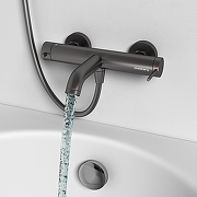 Смеситель для ванны Abelsberg Fluida ERF22516GM цвет Космическая сталь-4