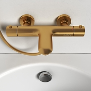 Смеситель для ванны Abelsberg Perfecta INF61101BG с термостатом цвет Королевское золото-2