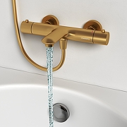 Смеситель для ванны Abelsberg Perfecta INF61101BG с термостатом цвет Королевское золото-4