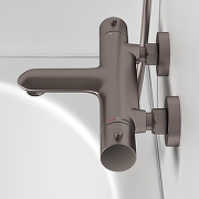 Смеситель для ванны Abelsberg Perfecta INF61101BN с термостатом цвет Титан-3